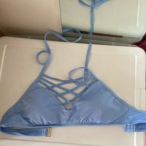 Blue Strappy Bikini Top